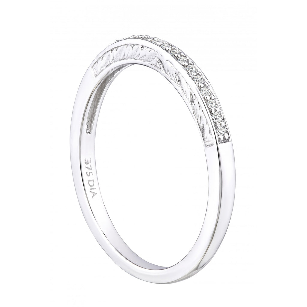 9ct White Gold Natural Diamond Wedding Eternity Band Ring