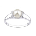 9ct White Gold 0.01ct Diamond And Cultured Pearl Ring