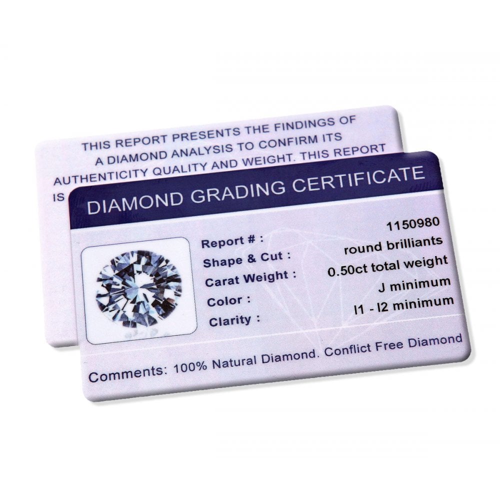 Naava 18ct White Gold 5 stone Eternity Ring, IJ/I Certified Diamonds, Round Brilliant, 0.50ct, White Gold