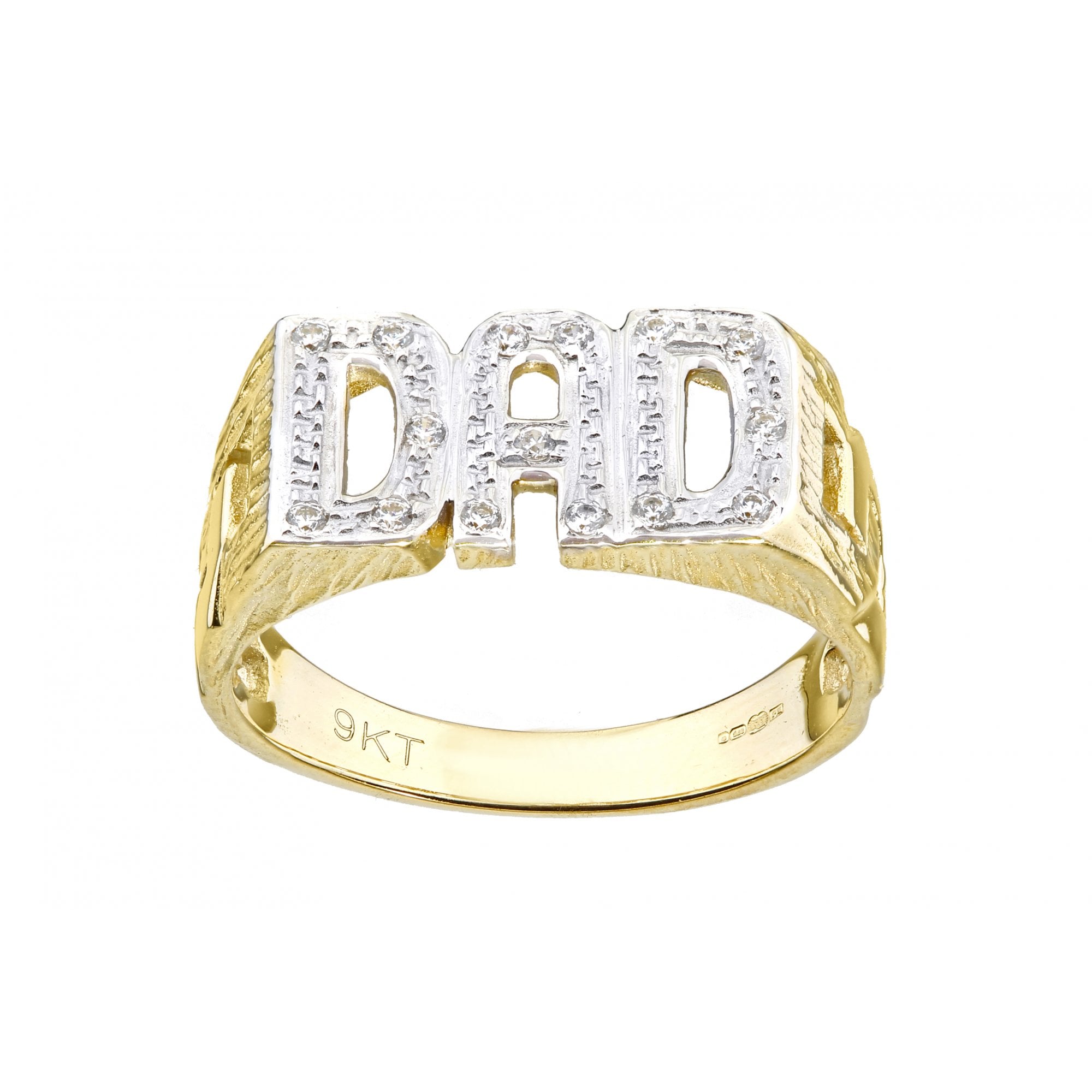 9ct Yellow Gold Stone Set Dad Ring By Citerna