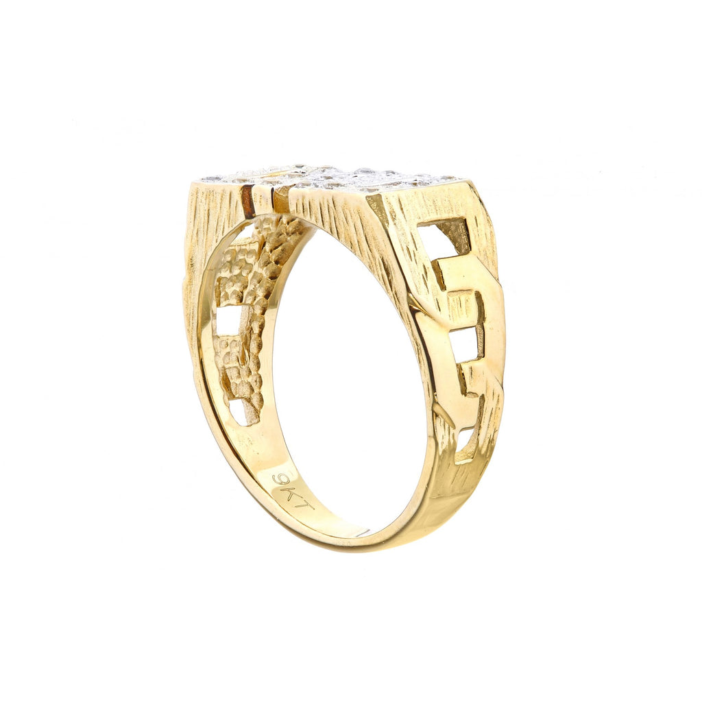 9ct Yellow Gold Stone Set Dad Ring By Citerna