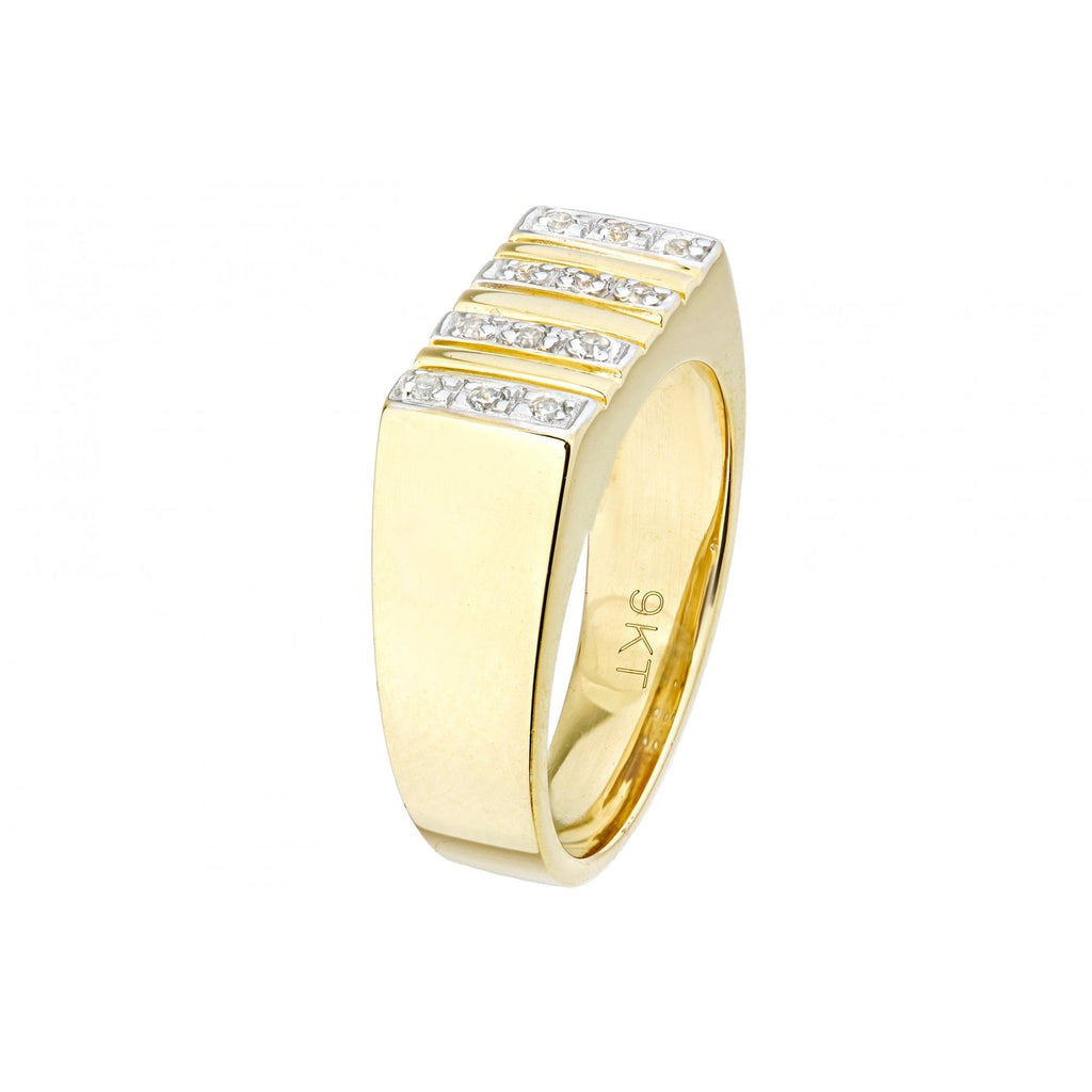 9ct Yellow Gold Stone Set Mens Ring By Citerna