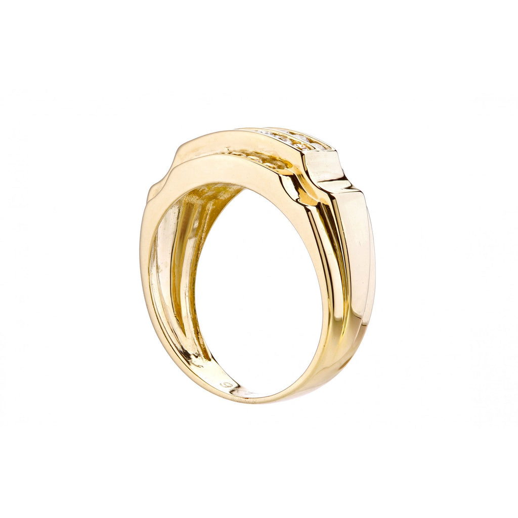 9ct Yellow Gold Channel Set Mens Ring By Citerna
