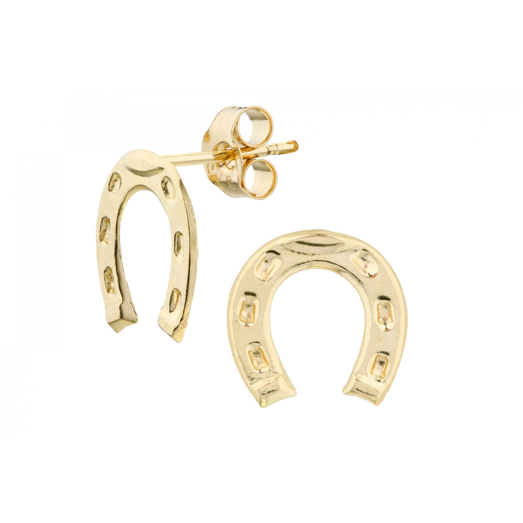9ct Yellow Gold Horseshoe Stud Earrings