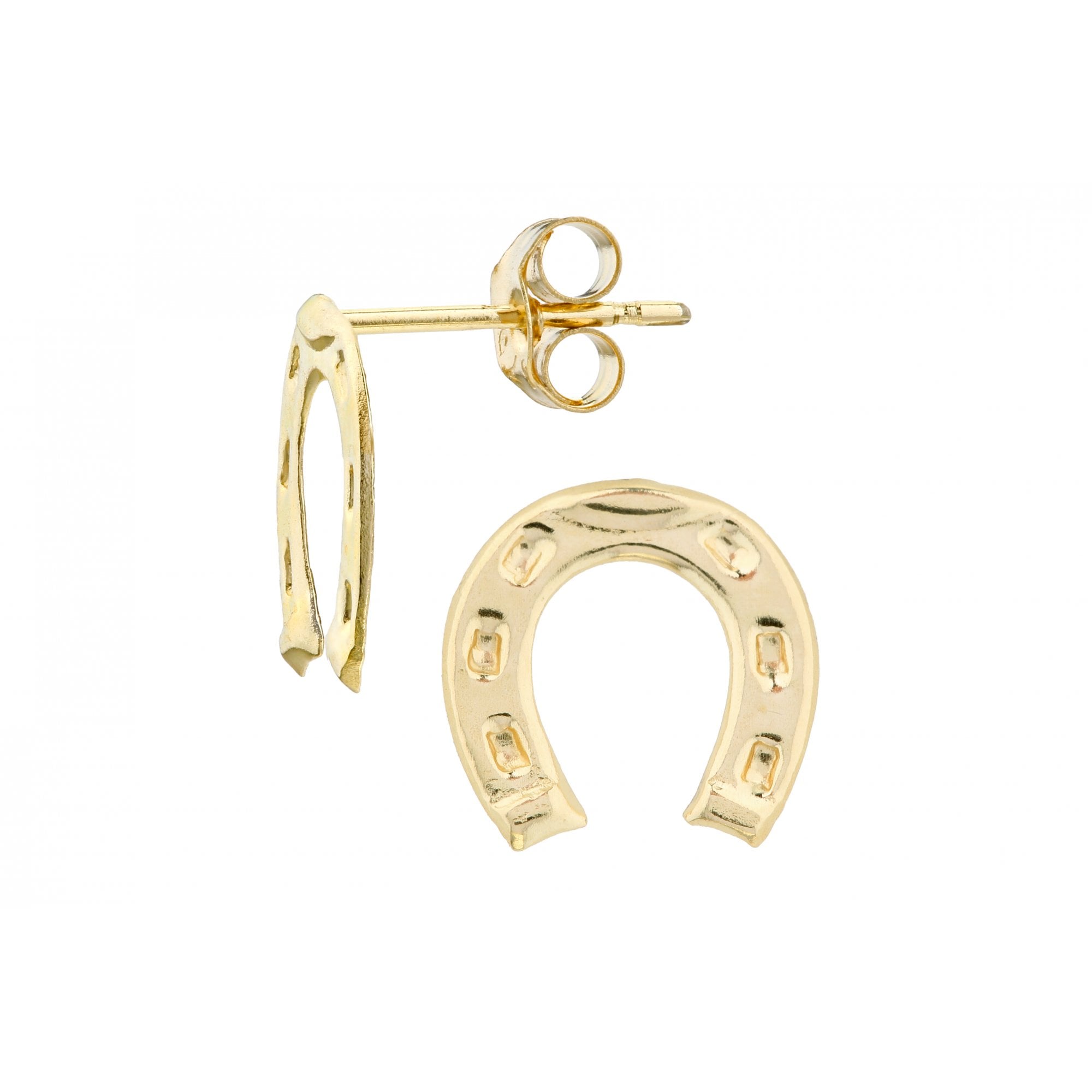 9ct Yellow Gold Horseshoe Stud Earrings