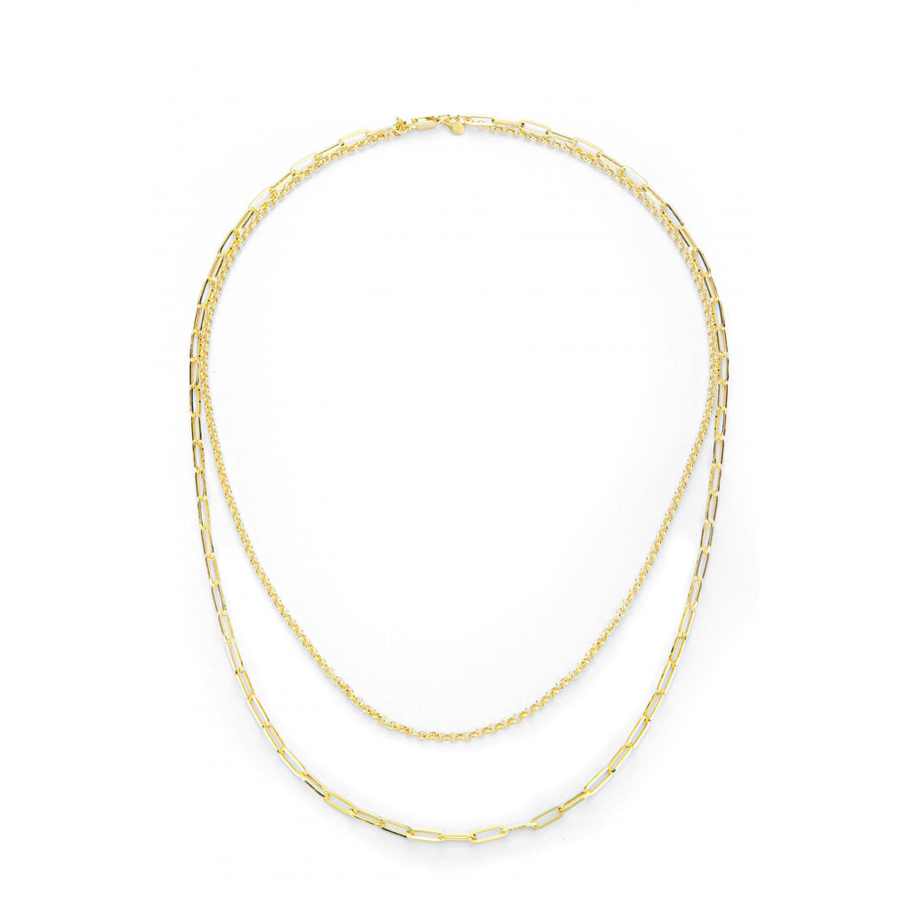 9ct Yellow Gold Belcher and Paper Layered Chain