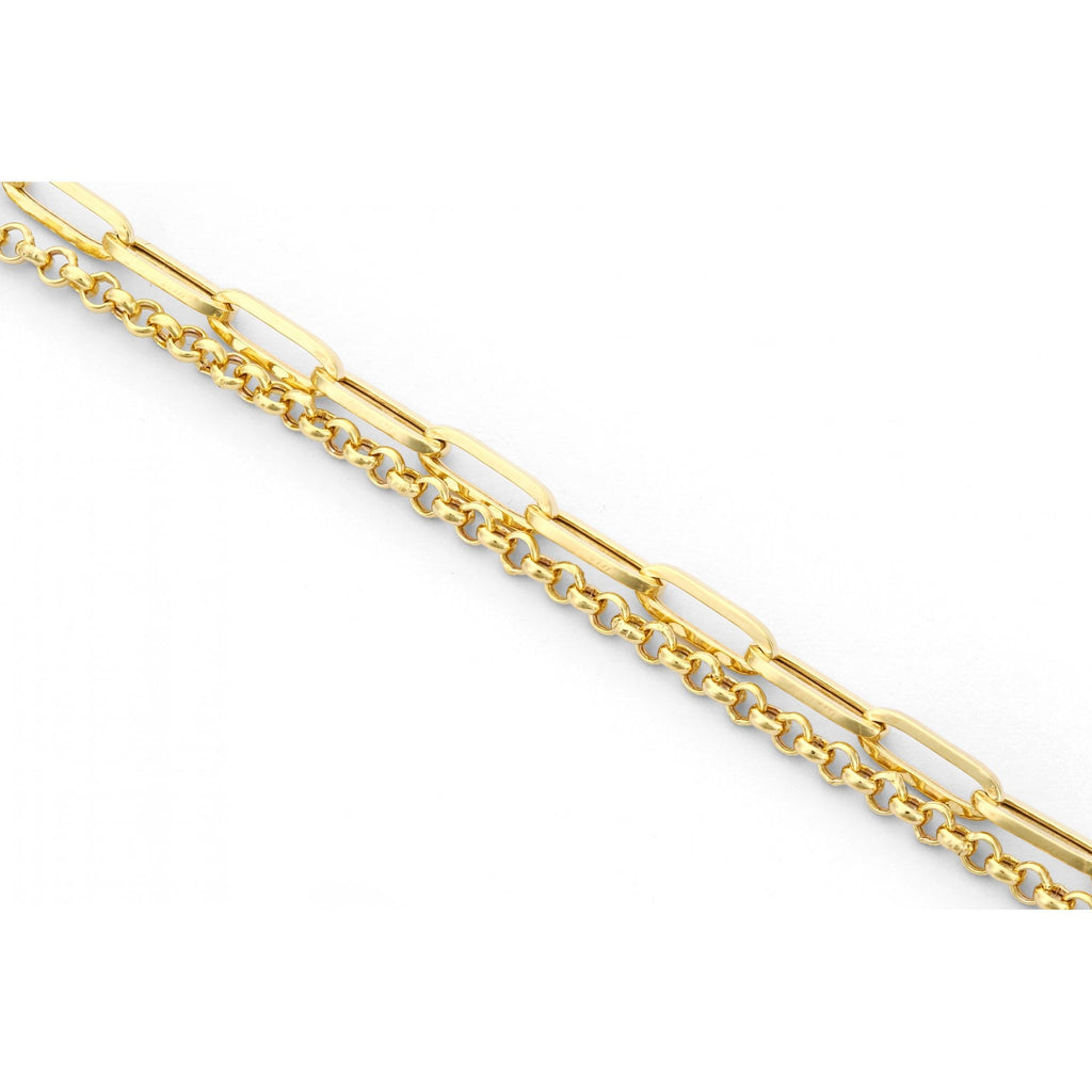 9ct Yellow Gold Belcher and Paper Layered Chain