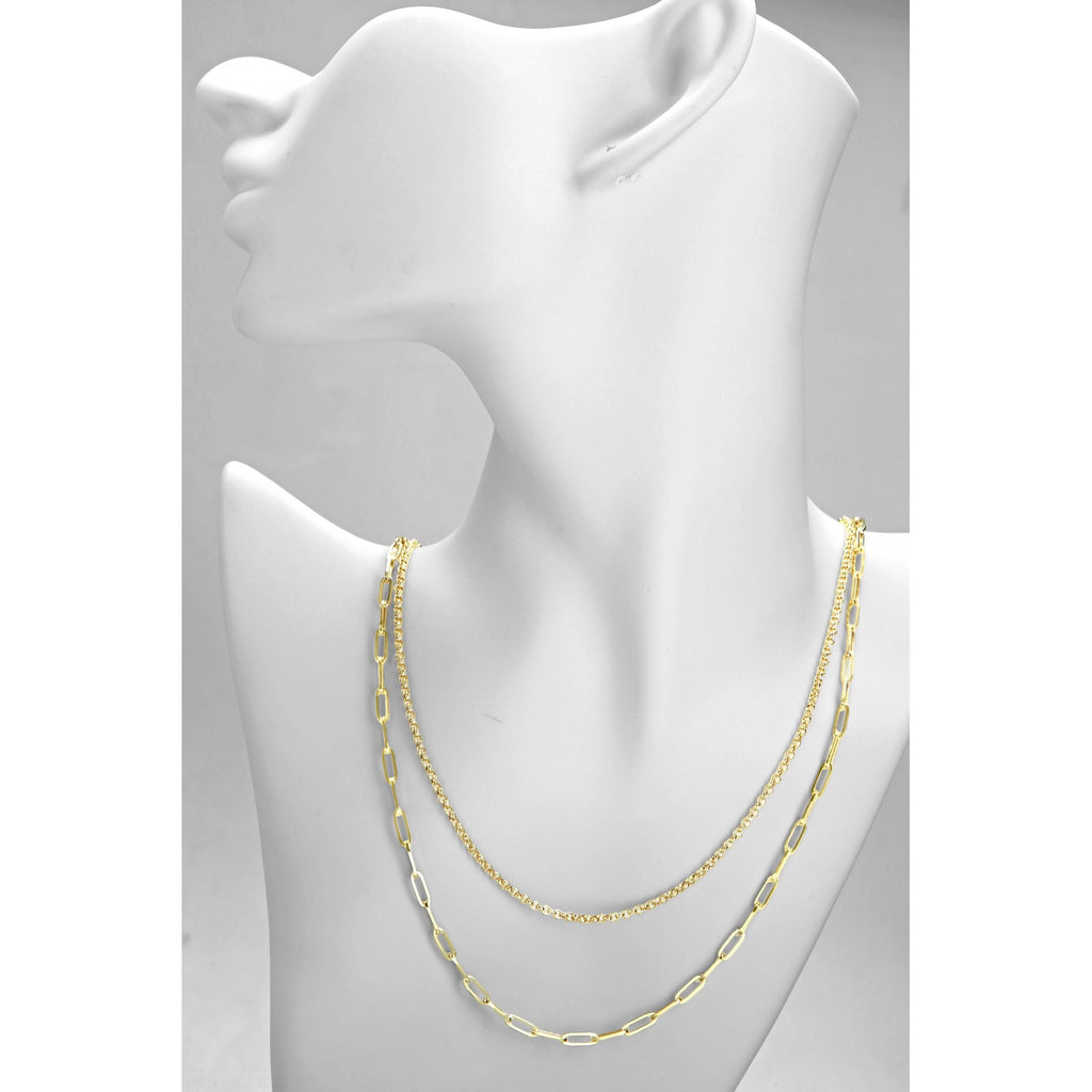 9ct Yellow Gold Belcher and Paper Layered Chain