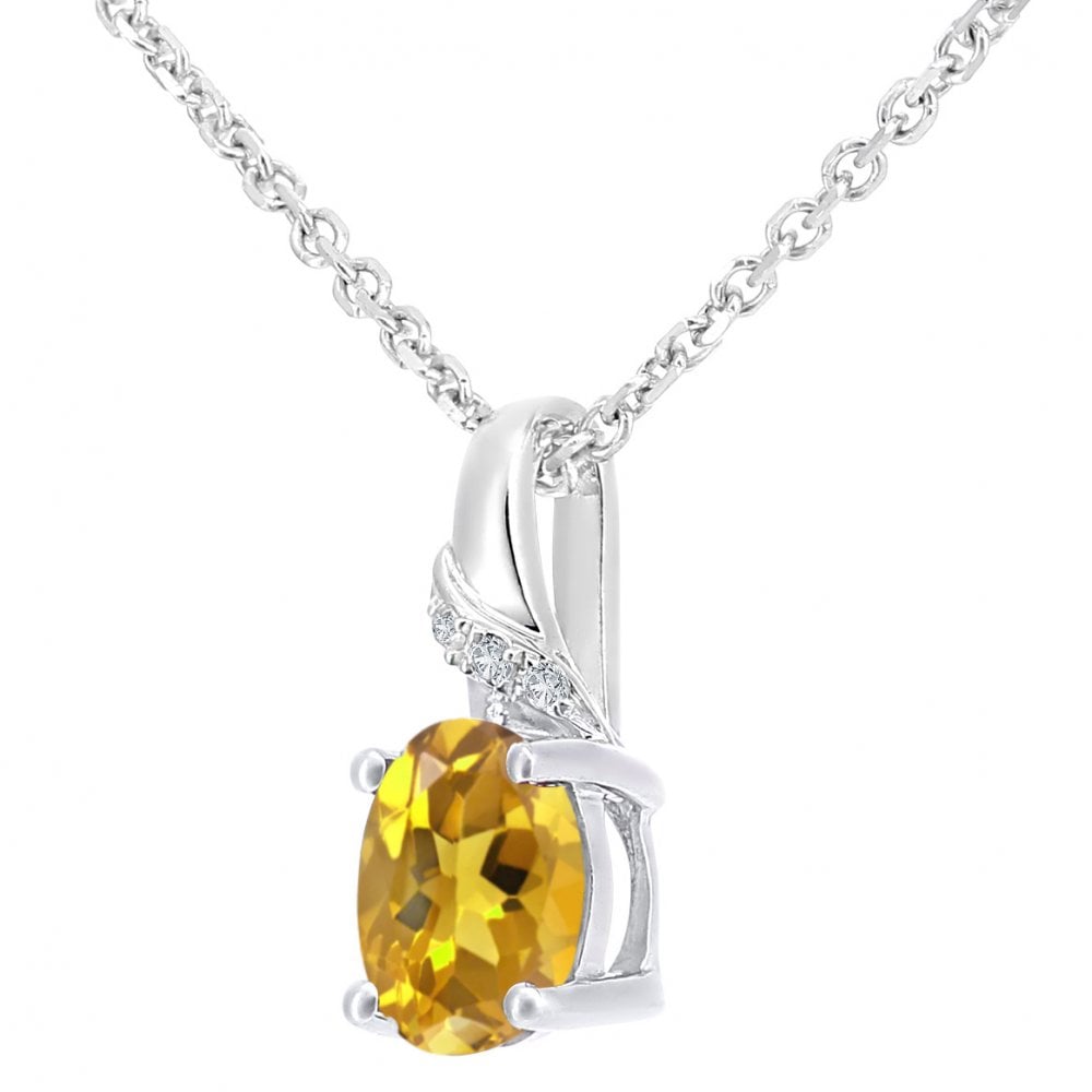 Citrine Pendant Necklace - detail view | Prime Jewellery