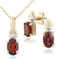 Garnet Solitaire Earrings 9ct Yellow Gold | Prime Jewellery