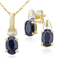Sapphire Solitaire Earrings 9ct Yellow Gold | Prime Jewellery