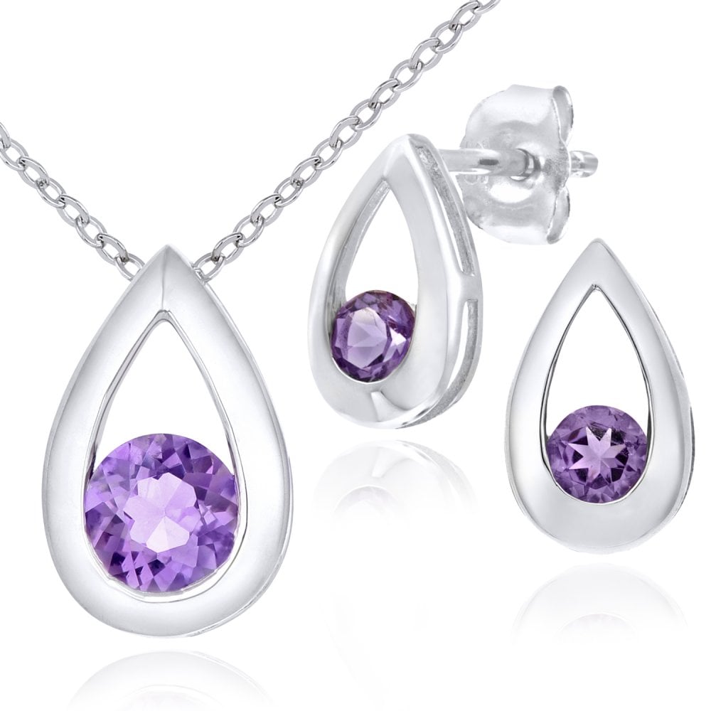 Amethyst Earrings 9ct White Gold | Prime Jewellery