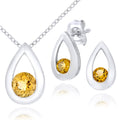 Citrine Earrings 9ct White Gold | Prime Jewellery