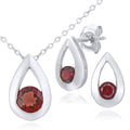 Garnet Earrings 9ct White Gold | Prime Jewellery