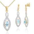 Blue Topaz Earrings 9ct Yellow Gold | Prime Jewellery