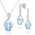 Blue Topaz Crossover Earrings 9ct White Gold | Prime Jewellery