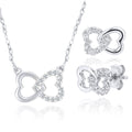 9ct White Gold 0.07ct Diamond Heart Infinity Necklace and Earrings Set