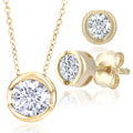9ct White Gold 0.15ct Diamond Pendant and Earrings Set