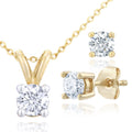 9ct White Gold 0.33ct Diamond Solitaire Pendant and Earrings Set