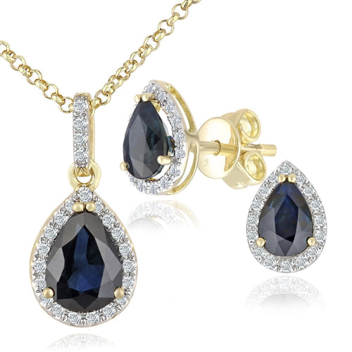 Sapphire Cluster Earrings 18ct Yellow Gold | Prime Jewellery