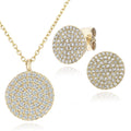 9ct Yellow Gold 0.20ct Diamond Halo Pendant Necklace and Earrings Set