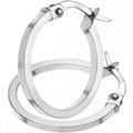9ct White Gold 1.5cm Diameter Hoop Earrings