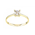 9ct Yellow Gold Princess Cut Cubic Zirconia Engagement Solitaire Ring