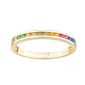 9ct Yellow Gold Rainbow Cubic Zirconia Channel Eternity Ring