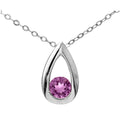 9ct White Gold Amethyst Teardrop Pendant Necklace