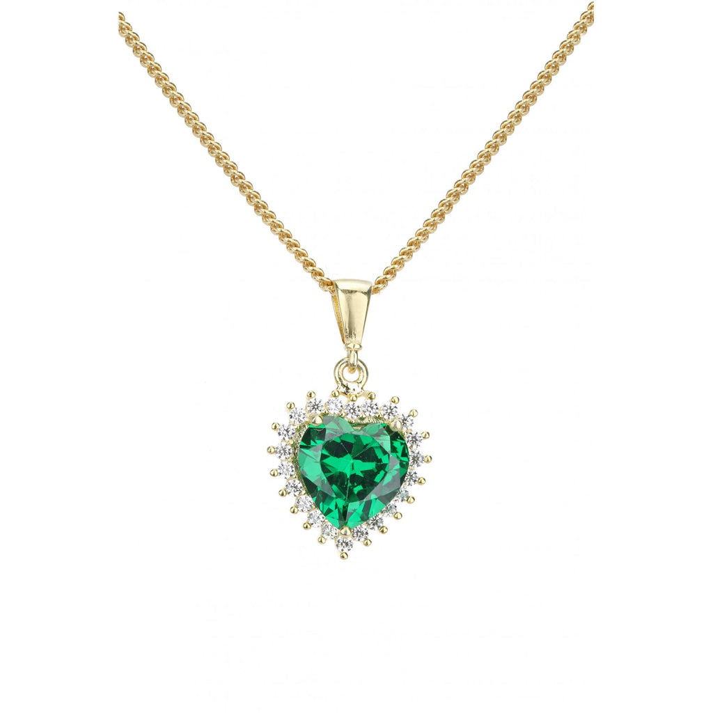 Emerald Cluster Necklace 9ct Yellow Gold | Prime Jewellery