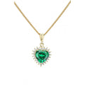 Emerald Cluster Necklace 9ct Yellow Gold | Prime Jewellery