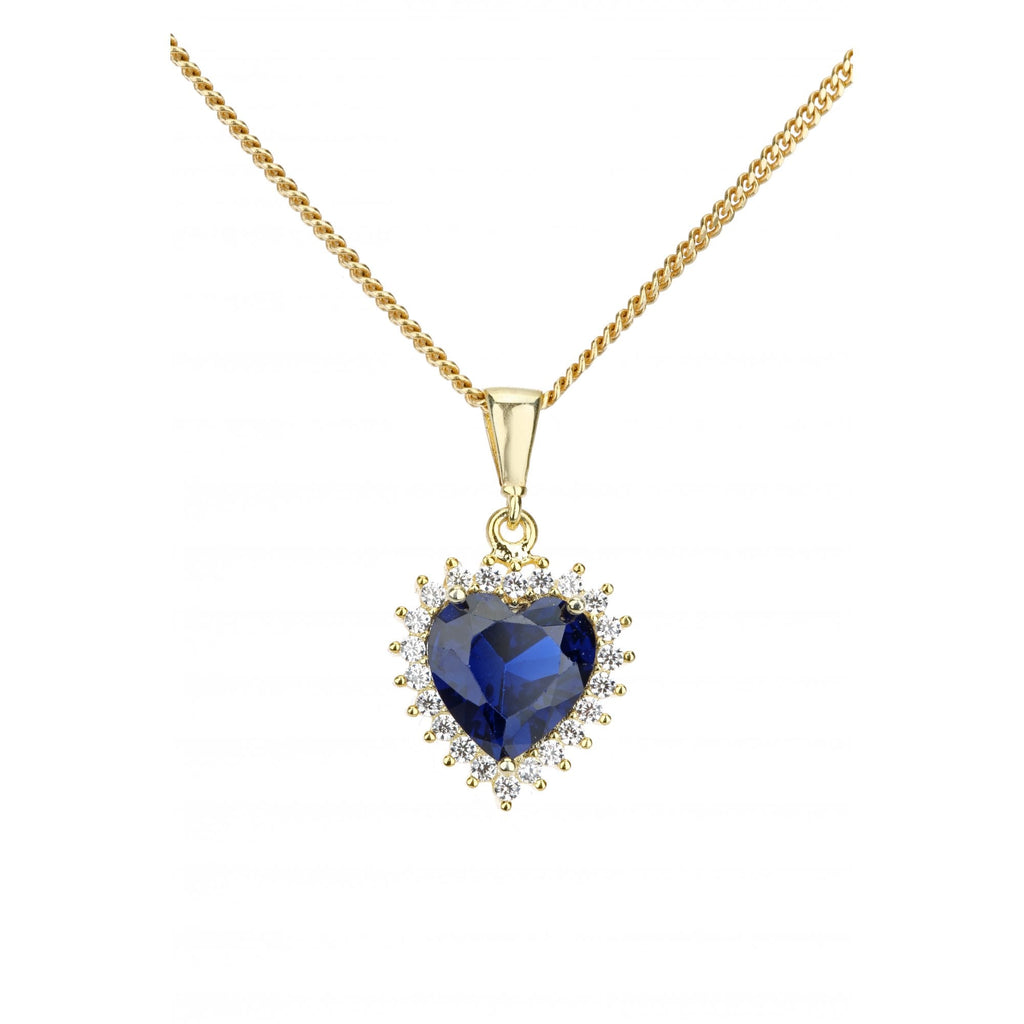 Sapphire Cluster Necklace 9ct Yellow Gold | Prime Jewellery