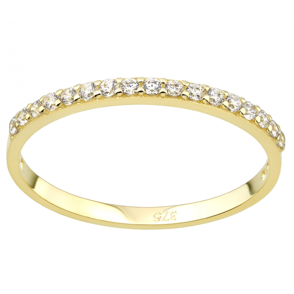 9ct Yellow Gold CZ Half Eternity Ring