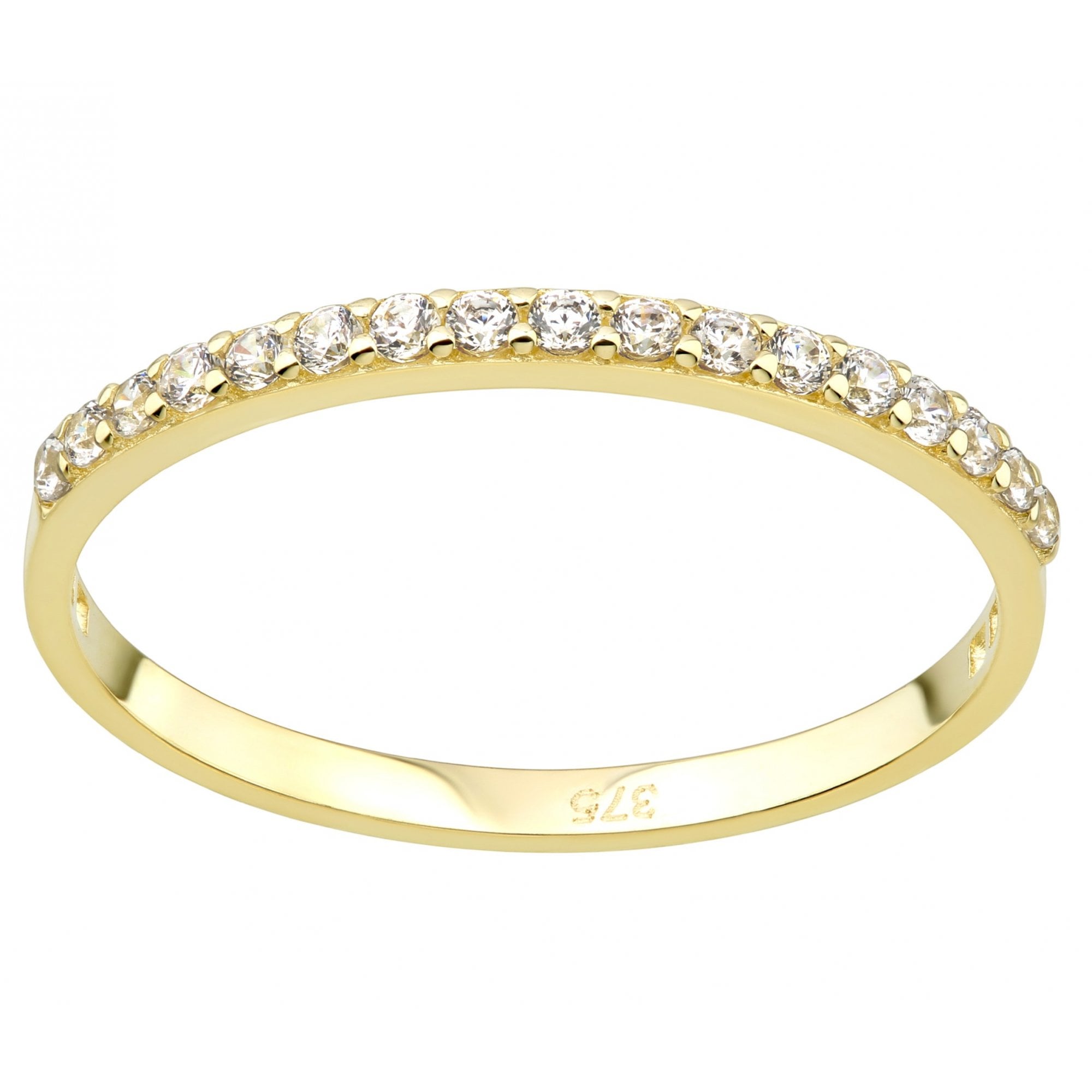 9ct Yellow Gold CZ Half Eternity Ring
