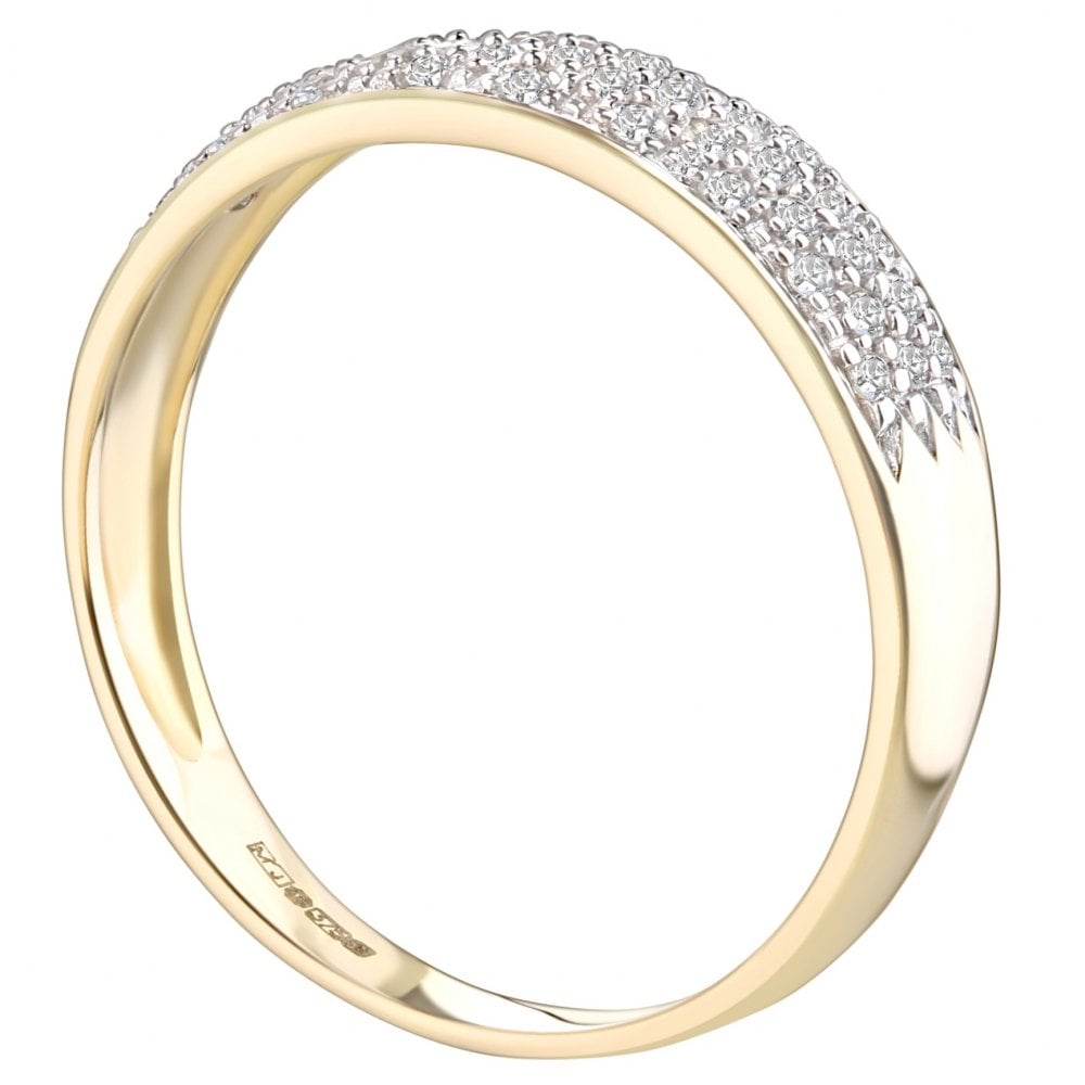 9ct Gold 0.25 Carat Natural Diamond Cluster Eternity Ring