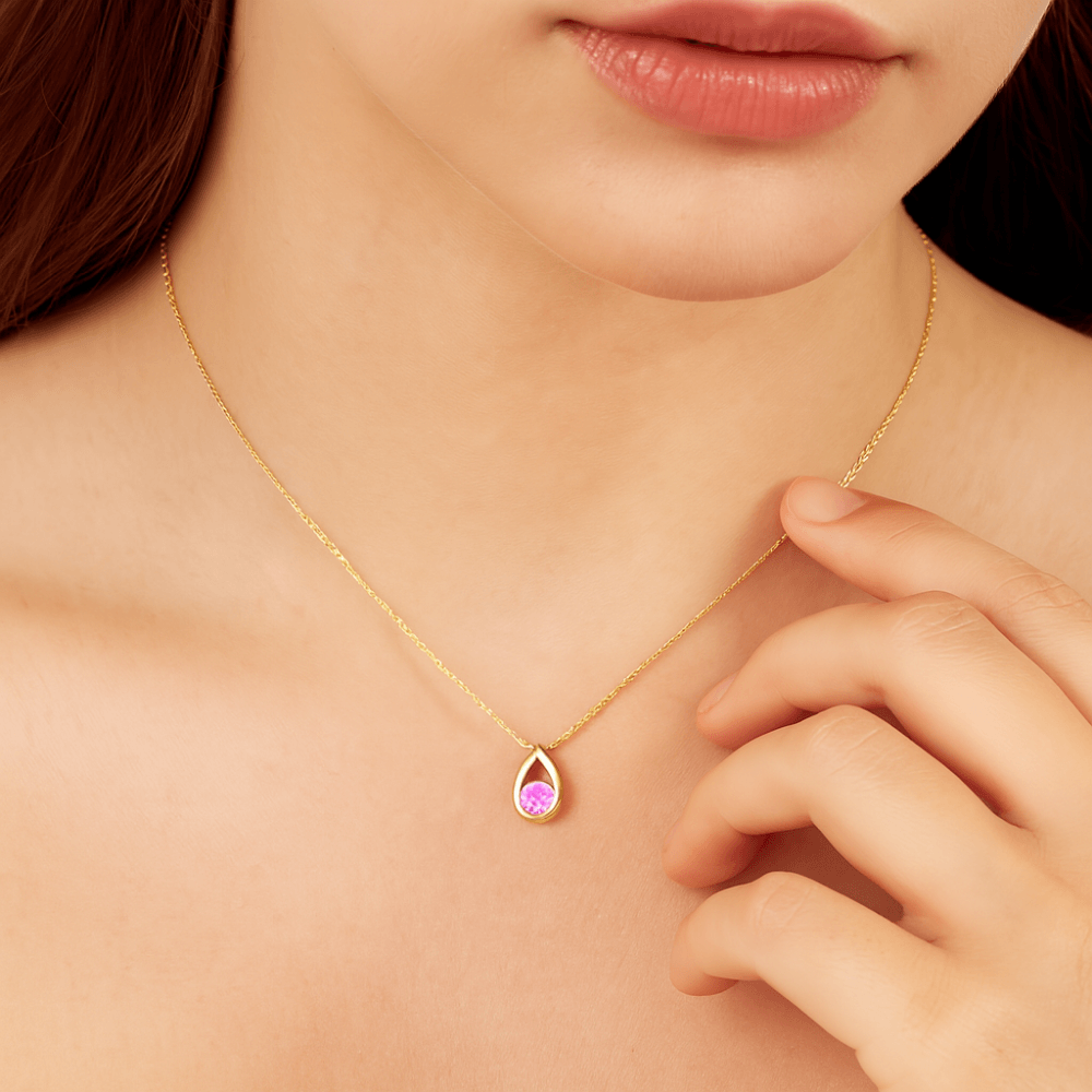Pink Sapphire Necklace - detail view | Prime Jewellery