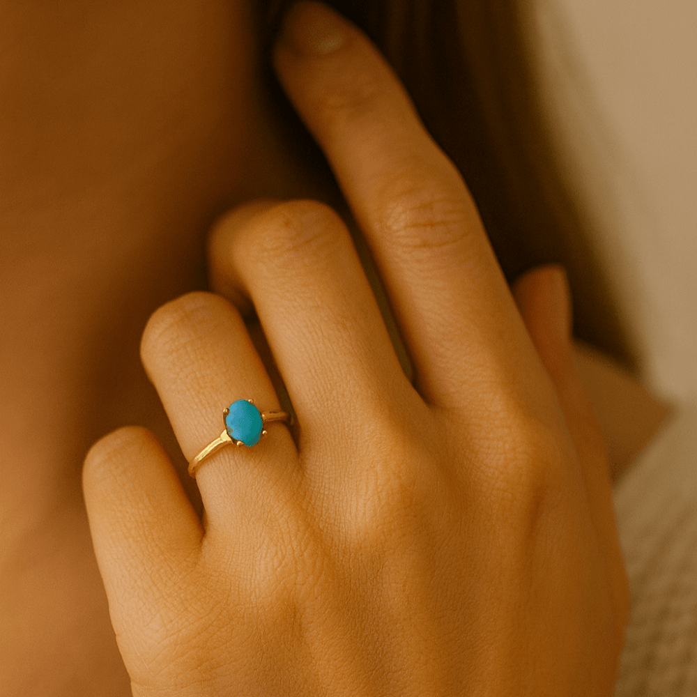 9ct Yellow Gold Turquoise Ring