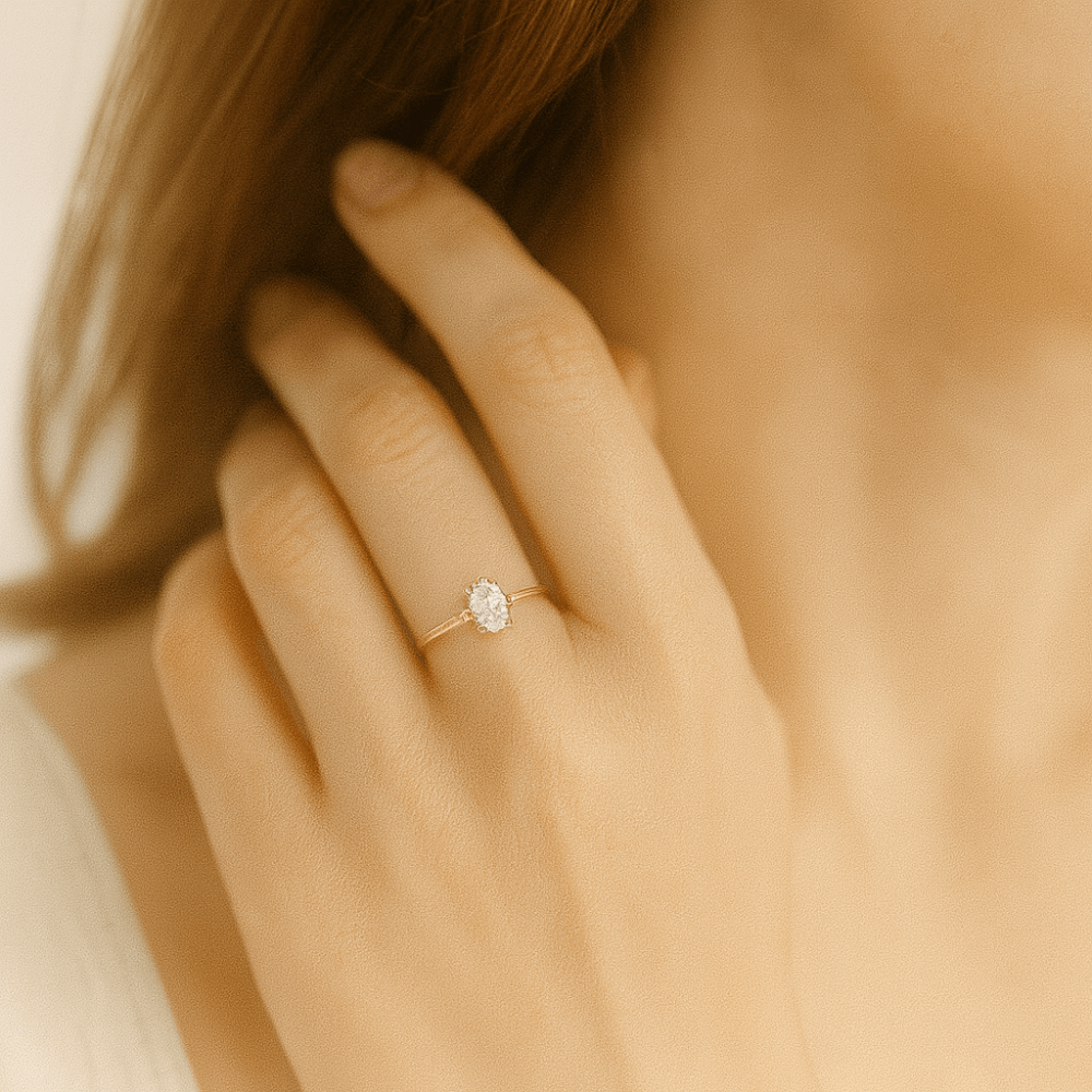 9ct Yellow Gold CZ Ring
