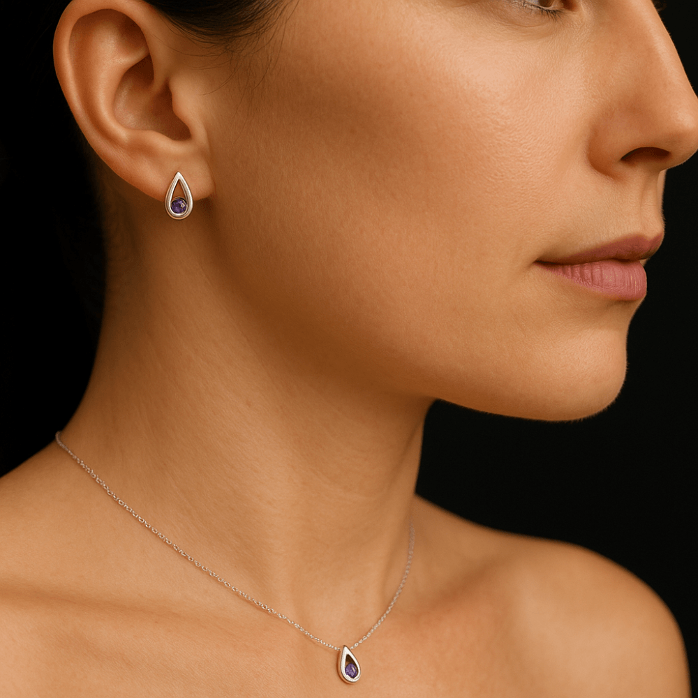 Amethyst Earrings - detail view | Prime Jewellery