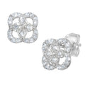 9ct White Gold 0.15 Carat Natural Diamond Flower Stud Earrings