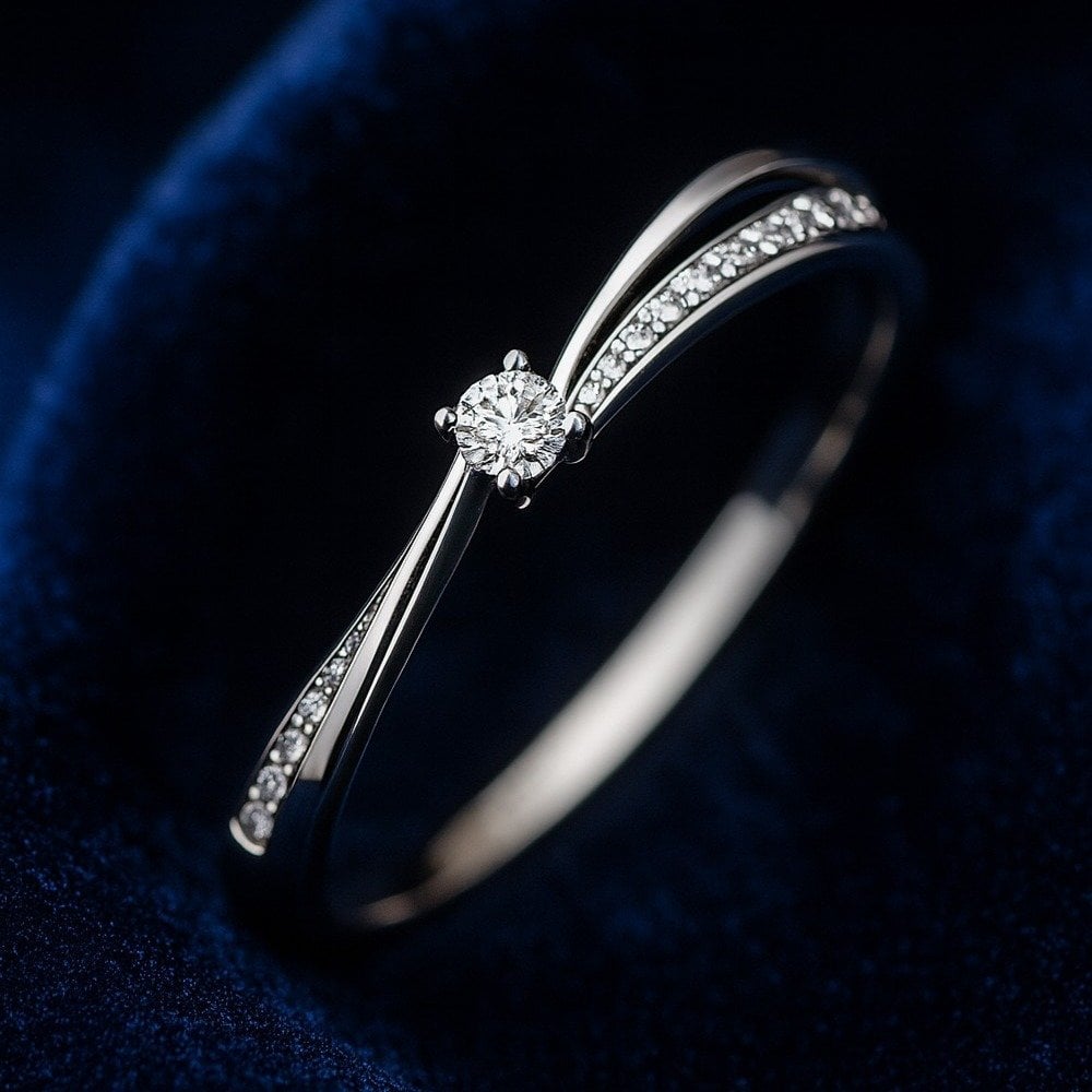 9ct White Gold Natural Diamond Engagement Ring, I1-I2 H-I