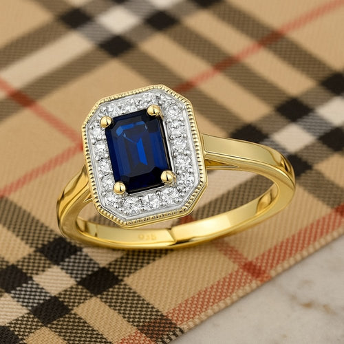Octagon Blue Sapphire - detail view | Prime Jewellery