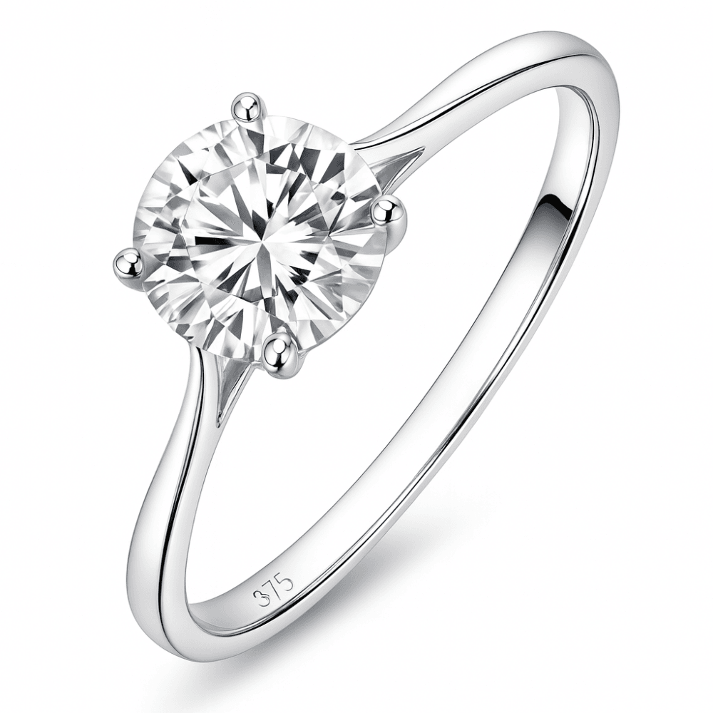 Silver CZ Solitaire Ring