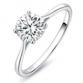 Silver CZ Solitaire Ring