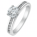 Silver CZ Engagement Ring