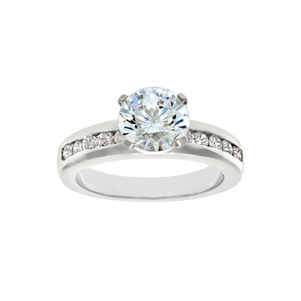 Silver CZ Engagement Ring