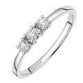 18ct White Gold 0.20 Carat Natural Diamond Trilogy Engagement Ring, I1 H-I