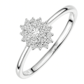 9ct White Gold 0.25 Carat Natural Diamond Cluster Ring, I1 H-I