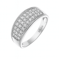 9ct White Gold 0.50 Carat Natural Diamond Half Eternity Band Ring