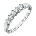 9ct White Gold 0.25 Carat Natural Diamond 5 Stone Band Ring